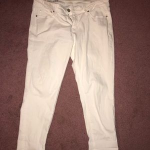 White skinny ankle stretchy jeans